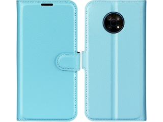 Nokia G50 Lederhülle Portemonnaie Karten Etui hellblau