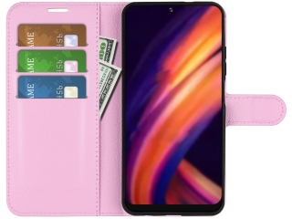 Motorola Edge X30 Ledertasche Portemonnaie Karten Hülle rosa