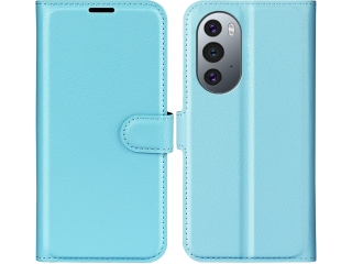 Motorola Edge X30 Lederhülle Portemonnaie Karten Etui hellblau