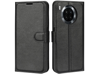 Honor 50 Lite Lederhülle Portemonnaie Karten Etui schwarz