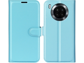 Honor 50 Lite Lederhülle Portemonnaie Karten Etui hellblau