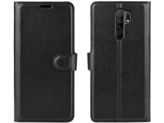 Xiaomi Redmi 9 Lederhülle Portemonnaie Karten Etui schwarz