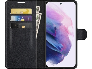 Samsung Galaxy S22 Lederhülle Portemonnaie Karten Etui schwarz