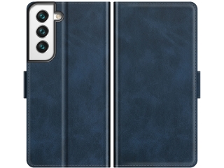 Samsung Galaxy S22 Leder Hülle Karten Ledertasche dunkelblau