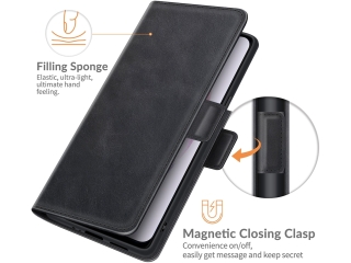 Samsung Galaxy S22 Ultra Leder Hülle Karten Ledertasche schwarz