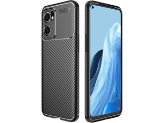 Oppo Find X5 Lite Carbon Design Hülle TPU Case flexibel schwarz