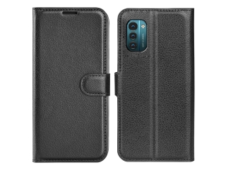Nokia G11 Lederhülle Portemonnaie Karten Etui schwarz