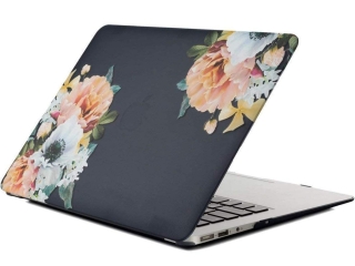 MacBook Air 13 Hard Case Hülle Flowers schwarz matt