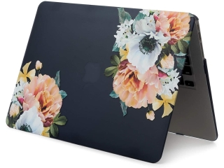 MacBook Air 13 Hard Case Hülle Flowers schwarz matt