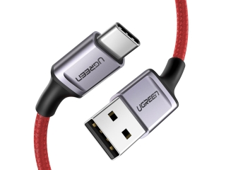 UGREEN USB-C Ladekabel QC3.0 Fast Charging 1m Nylon rot