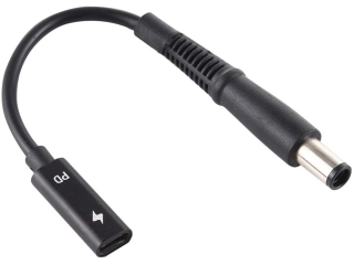 USB-C auf Dell Notebook Adapter mit Stecker 7.4 x 5mm, innen 0.6mm