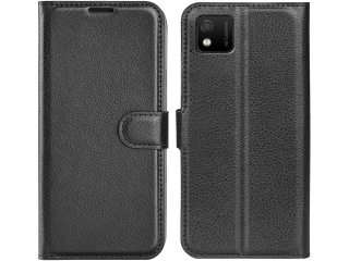 Wiko Y52 Lederhülle Portemonnaie Karten Etui schwarz