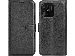Xiaomi Redmi 10C Lederhülle Portemonnaie Karten Etui schwarz