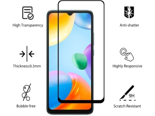 Xiaomi Redmi 10C 100% Vollbild Panzerglas Schutzfolie 2.5D 9H