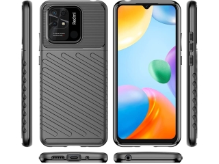 Xiaomi Redmi 10C SpaceCase Stripes Impact-Resistant Hülle schwarz