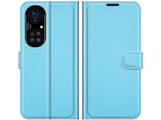 Huawei P50 Pro Lederhülle Portemonnaie Karten Etui hellblau