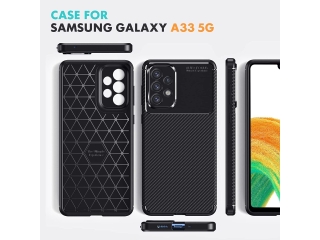 Samsung Galaxy A33 5G Carbon Design Hülle TPU Case flexibel schwarz