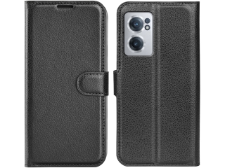 OnePlus Nord CE 2 5G Lederhülle Portemonnaie Karten Etui schwarz