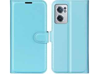 OnePlus Nord CE 2 5G Lederhülle Portemonnaie Karten Etui hellblau