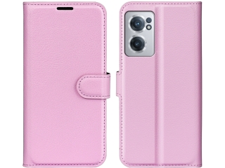 OnePlus Nord CE 2 5G Lederhülle Portemonnaie Karten Etui rosa