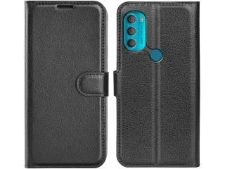 Motorola Moto G71 5G Lederhülle Portemonnaie Karten Etui schwarz