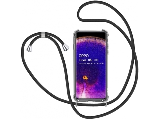 Oppo Find X5 Handykette Necklace Hülle Gummi transparent