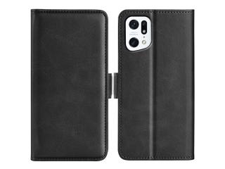 Oppo Find X5 Leder Hülle Karten Ledertasche schwarz