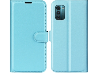 Nokia G21 Lederhülle Portemonnaie Karten Etui hellblau