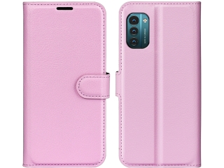Nokia G21 Lederhülle Portemonnaie Karten Etui rosa