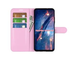 OnePlus 10 Pro Lederhülle Portemonnaie Karten Etui rosa
