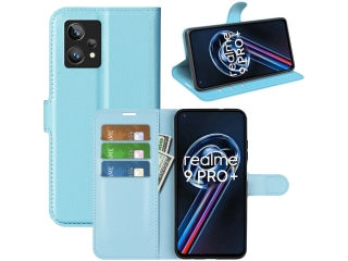 Realme 9 Pro+ Lederhülle Portemonnaie Karten Etui hellblau