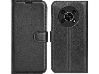 Honor Magic4 Lite 5G Lederhülle Portemonnaie Karten Etui schwarz