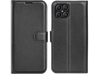 Honor X8 Lederhülle Portemonnaie Karten Etui schwarz