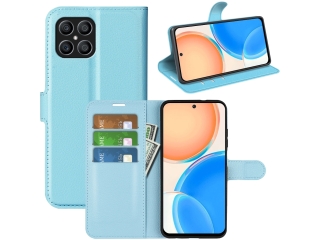 Honor X8 Lederhülle Portemonnaie Karten Etui hellblau