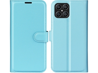 Honor X8 Lederhülle Portemonnaie Karten Etui hellblau