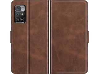 Xiaomi Redmi 10 2022 Leder Hülle Karten Ledertasche mokka