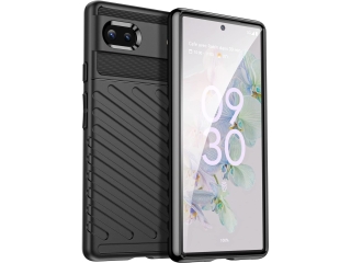 Google Pixel 6a SpaceCase Stripes Impact-Resistant Hülle schwarz