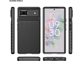 Google Pixel 6a SpaceCase Stripes Impact-Resistant Hülle schwarz