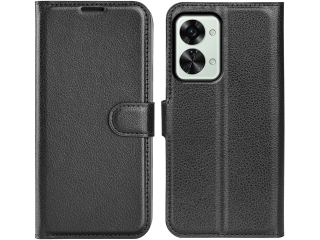 OnePlus Nord 2T Lederhülle Portemonnaie Karten Etui schwarz