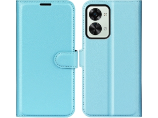 OnePlus Nord 2T Lederhülle Portemonnaie Karten Etui hellblau