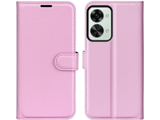 OnePlus Nord 2T Lederhülle Portemonnaie Karten Etui rosa