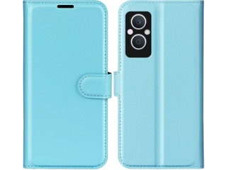 Oppo Reno8 Lite 5G Lederhülle Portemonnaie Karten Etui hellblau