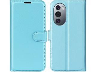Motorola Edge 30 Pro Lederhülle Portemonnaie Karten Etui hellblau