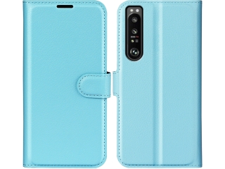 Sony Xperia 1 IV Lederhülle Portemonnaie Karten Etui hellblau
