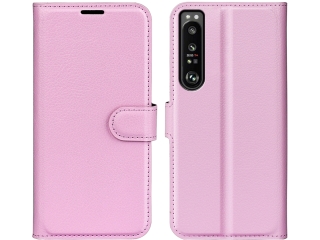 Sony Xperia 1 IV Lederhülle Portemonnaie Karten Etui rosa