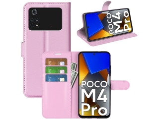 Xiaomi Poco M4 Pro 4G Lederhülle Portemonnaie Karten Etui rosa