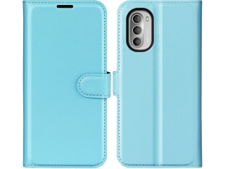 Motorola Moto G51 5G Lederhülle Portemonnaie Karten Etui hellblau