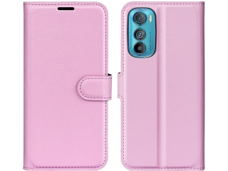 Motorola Edge 30 Lederhülle Portemonnaie Karten Etui rosa