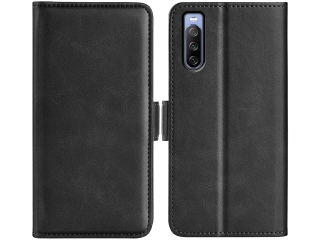 Sony Xperia 10 IV Leder Hülle Karten Ledertasche schwarz