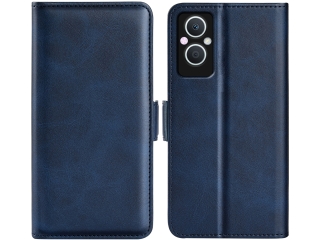 Oppo Reno8 Lite 5G Leder Hülle Karten Ledertasche dunkelblau